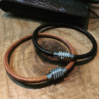 Genuine leather with stainless steel  magnetic clasp