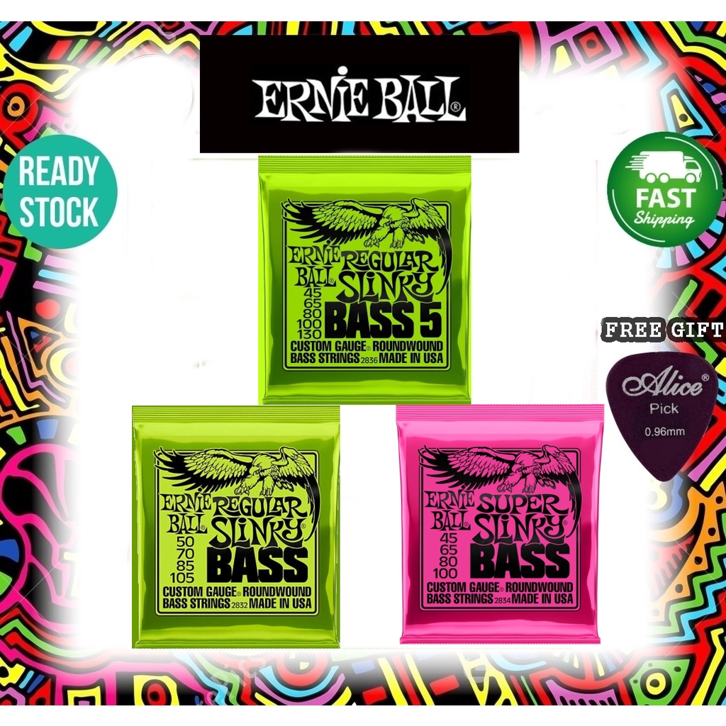 Ernie Ball 2836 Regular Slinky 2832 Regular Slinky 2834 Super Slinky Nickel Wound Electric Bass Stri