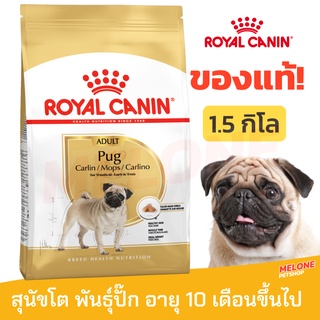 [หมดอายุ 11/2023] Royal Canin Pug Adult อาหารสุนัข พันธุ์ ปั๊ก อายุ 10 เดือนขึ้นไป ขนาด 1.5kg