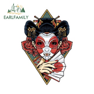 Earlfamily สติกเกอร์ไวนิล ลายการ์ตูนอนิเมะ SAMURAI MECHA ป้องกันรอยขีดข่วน แบบเรียบ ขนาด 13 ซม. x 8.9 ซม. สําหรับติดตกแต่งกระจกรถยนต์