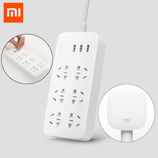 Original Xiaomi Mi Smart เต้ารับไฟฟ้า 6 พอร์ตพร้อม 3 USB Fast Charging 2.1A USB Power Plug Charger Socket SK10067