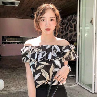 เสื้อเปิดไหล่ลายดอก สวยๆ