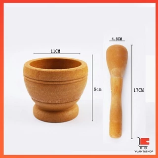 YT ครก ครกตำน้ำพริก แบบพกพา ครกพลาสติก ลายไม้ Manual garlic grinder
