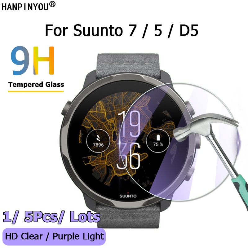 สําหรับ Suunto 7 / 5 / D5 GPS Sport Smart Watch Ultra Clear / Anti Purple Light 2.5D ฟิล์มกระจกนิรภัย ป้องกันหน้าจอ Guard