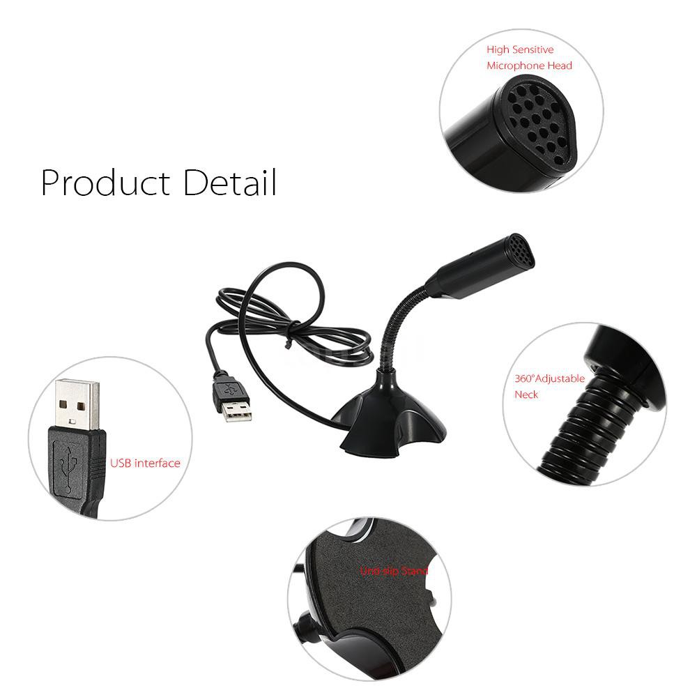 ☪เสื้อท็อป☪ ไมโครโฟนตั้งโต๊ะ Usb 360° ไมโครโฟน สามารถปรับได้ รองรับการแชทด้วยเสียง สําหรับ PC