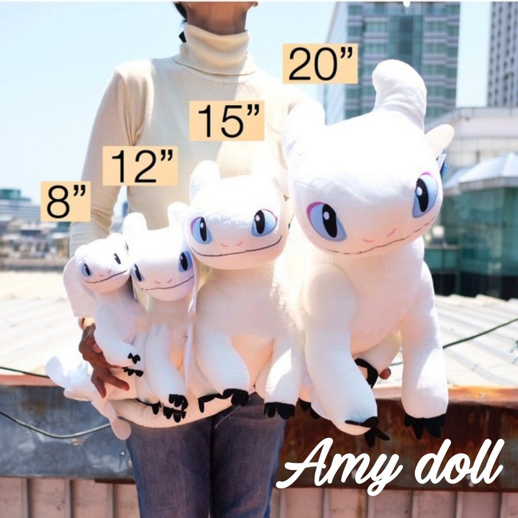 ตุ๊กตามังกรเขี้ยวกุด&เพลิงนวลขนาด 8"/12"/15"/20" ของแท้