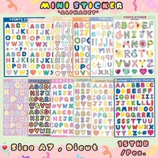 🍟Mini Sticker รวมสติ๊กเกอร์ตัวอักษร แบบไดคัทตามตัว Size A7☁️