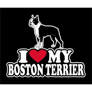 จุ๊บติดกระจก สติกเกอร์ แผ่นแม่เหล็กติดรถยนตร์ สติกเกอร์หมา Boston Terrier AB9