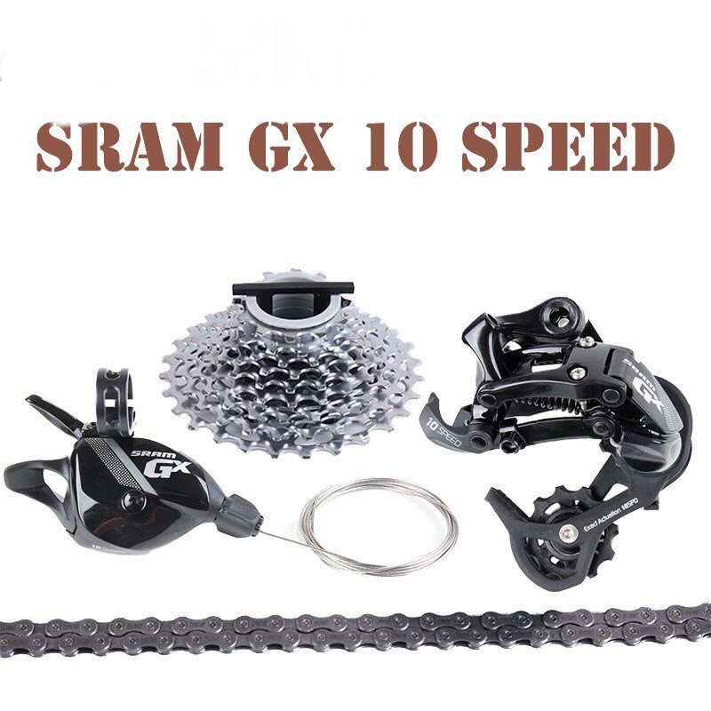 Groupset SRAM GX 10 ความเร็ว 4 ชิ้นตีนผีด้านหลังและสวิตช์ไอเสียและโซ่และยาง 11-32T 1030