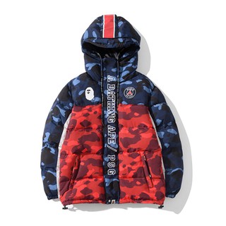 Bape x PSG long down jacket