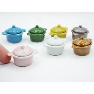 หม้อเซรามิคพร้อมฝาปิด ไซต์ S หม้อจิ๋ว หม้อเซรามิคจิ๋ว มีหลายสี ความสูง 2 ซม. #ของจิ๋ว #ของตกแต่ง