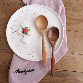 B_uranus324 🥄🥄ช้อนซุปไม้เนื้อแข็ง ช้อนซุปไม้  ด้ามจับยาว สไตล์ญี่ปุ่น บ้านโต๊ะอาหารเย็น แบบพกพาที่เรียบง่ายสง่างา สำหรับกาแฟข้าวโอ๊ต👉4 ชิ้น