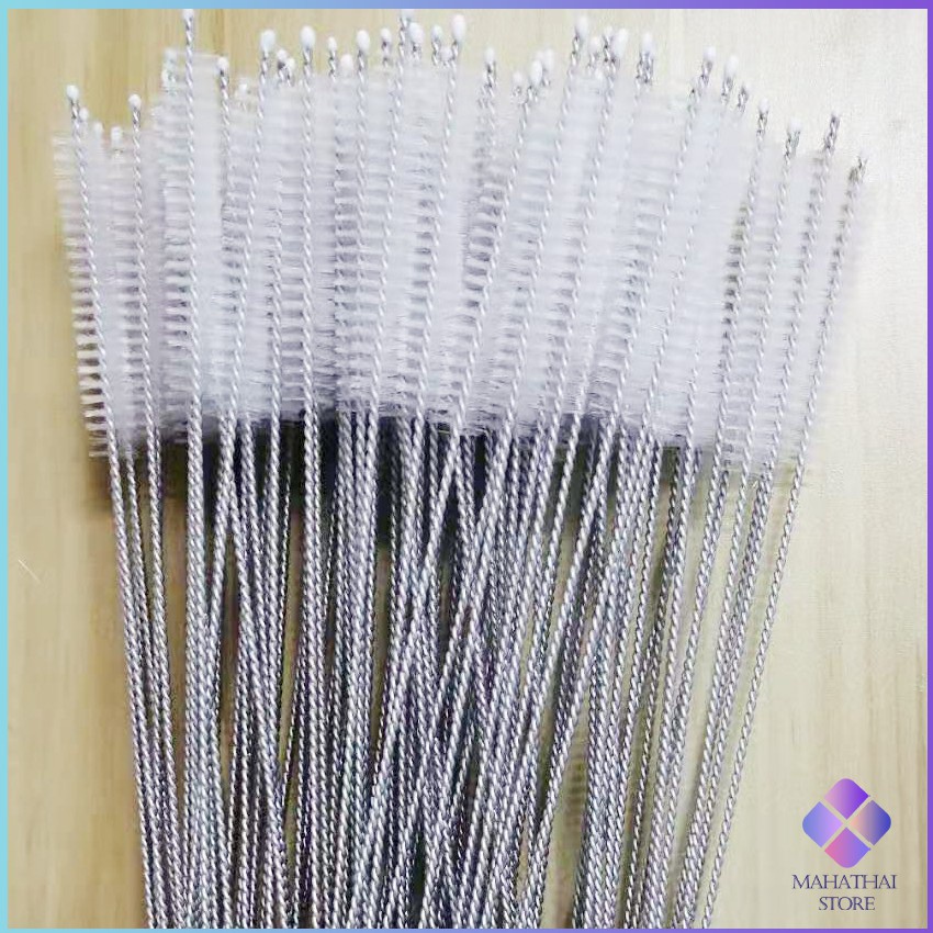 MahaThai แปรงล้างหลอดดูด จุกนม ขนไนล่อน ไม่ทำให้เป็นรอย  Stainless steel soft straw straw brush - รูปที่ 7