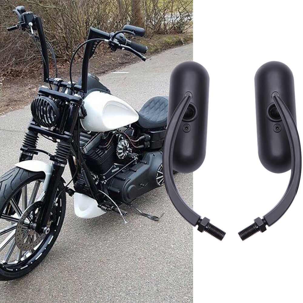 รถจักรยานยนต์ Mini Oval Mirrors กระจกมองหลังด้านข้าง Universal สําหรับ Harley Davidson Sportster 48 