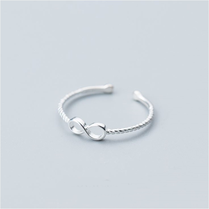 แหวนเงินแท้ 92.5% Infinity (Mini) RGS-028  อินฟินิตี้ สีเงิน และสีโรสโกลด์ ปรับขนาดได้ ราคา ถูกที่สุด ดีลบีเคเค แกลเลอรีภาพที่ 5