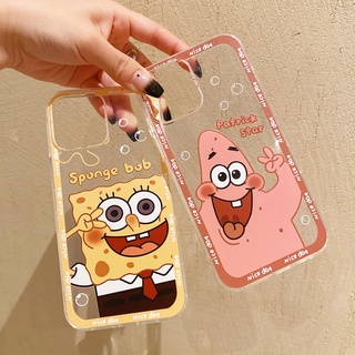 เคส Oppo Reno 7Z 7 6 5 4 Pro 4G 5G 2Z 2F 4Z 6Z reno7Z Reno7 Z Reno6 Reno5 A93 A94 Cute SpongeBob Patrick Star Straight Edge Cartoon TPU Soft Clear Case Shockproof Back Cover HLE 05