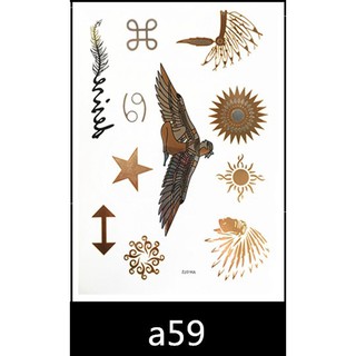 สติ๊กเกอร์ ลายสักโบฮีเมียนสีทอง Gold color Bohemian style Temporary tattoo Tattoo stickers