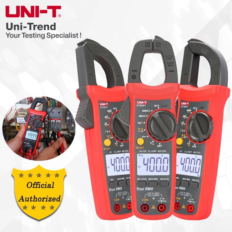 UNI-T Digital Clamp Meter UT201/UT202/UT203/UT204 Plus/UT202A ช่วงอัตโนมัติ True RMS มัลติมิเตอร์ควา