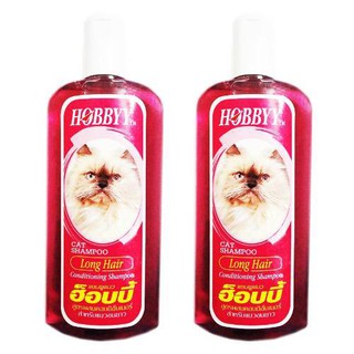 Hobbyy แชมพู อาบน้ำแมว สำหรับแมวขนยาว 500 มล. (2 ขวด) ฮ็อบบี้ Long Haired Cat Shampoo 500 ml. (2 unit)