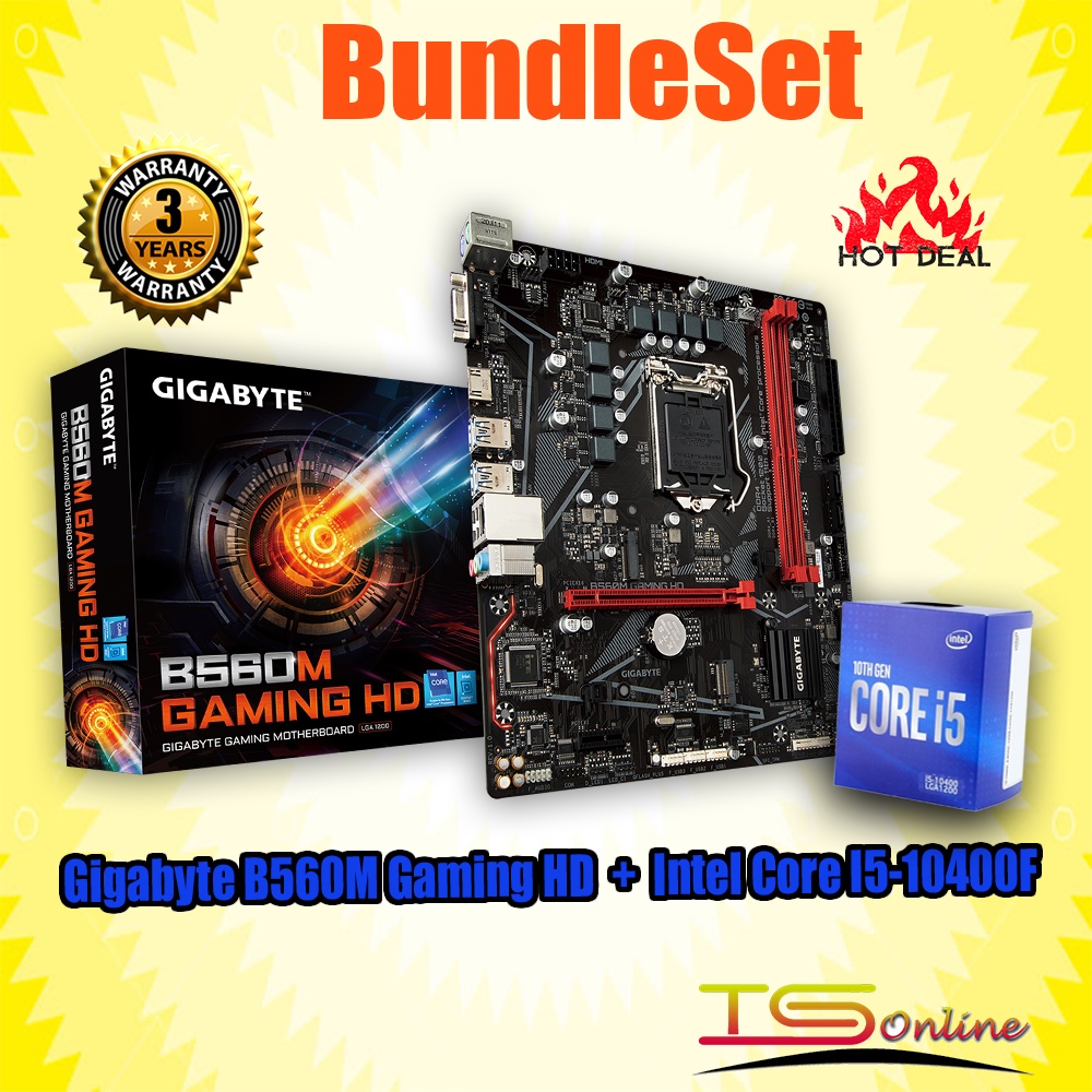 โปรเซสเซอร์ Intel Core i5-10400F / i5-11400F + Gigabyte B560M Gaming HD / B560M Aorus Elite