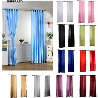 👍🎁1Pc ผ่าน Rod หน้าต่างหน้าต่างของแข็งหน้าจอ Drape ม่านห้องม่านทึบ