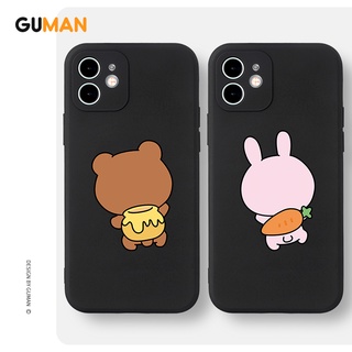 Guman เคสคู่ เคสไอโฟน คู่รัก ขอบเหลี่ยมกันกระแทกซิลิโคนนุ่มการ์ตูนน่ารักตลก เคสโทรศัพท์ Compatible for iPhone 14 13 12 11 Pro Max SE 2020 X XR XS 8 7 6 6S Plus พลัส XYB171