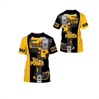 เสื้อยืดแฟชั่น พิมพ์ลาย Dewalt 3 มิติ ไซซ์ S-5XL