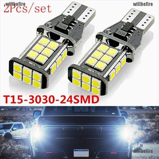 Willbefire t 15 w 16 w 24 smd 3030 921 912 led สํารองข้อมูลในรถยนต์ สีขาว 2 ชิ้น