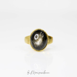 แหวนทองแท้ 90% พลอย Black Star Sapphire ขายได้ จำนำได้ มีใบรับประกัน