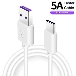 [Featured] สายชาร์จ USB Type C สีขาว ทนทาน 1 เมตร / สายชาร์จข้อมูล 5A ชาร์จเร็ว / สายชาร์จ เข้ากันได้กับ Huawei / Xiaomi / Samsung