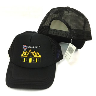 หมวกแก๊ปลายวัดไทย (thailand cap) หมวกแก๊ปฟองน้ำตาข่าย F5Ah15-0499