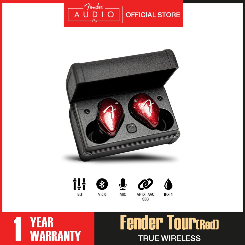 [โค้ดลดเพิ่ม 600.-] FENDER หูฟังไร้สาย True Wireless รุ่น Tour Red