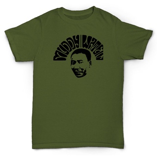 คอตต้อนคอกลมขายดี เสื้อยืดลําลอง แขนสั้น พิมพ์ลาย MUDDY WATERS JAZZ FUNK SOUL BLUES RARE HOWLIN WOLF LIGHTIN HOPKINS A