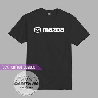 เสื้อยืด พิมพ์ลายโลโก้ Mazda