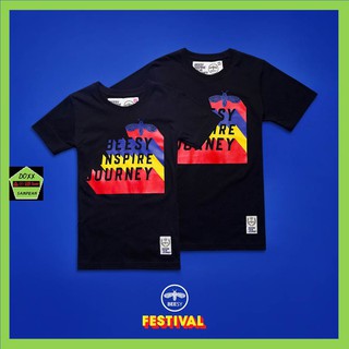 Beesy เสื้อคอกลม ชาย หญิง รุ่น festival สีดำ