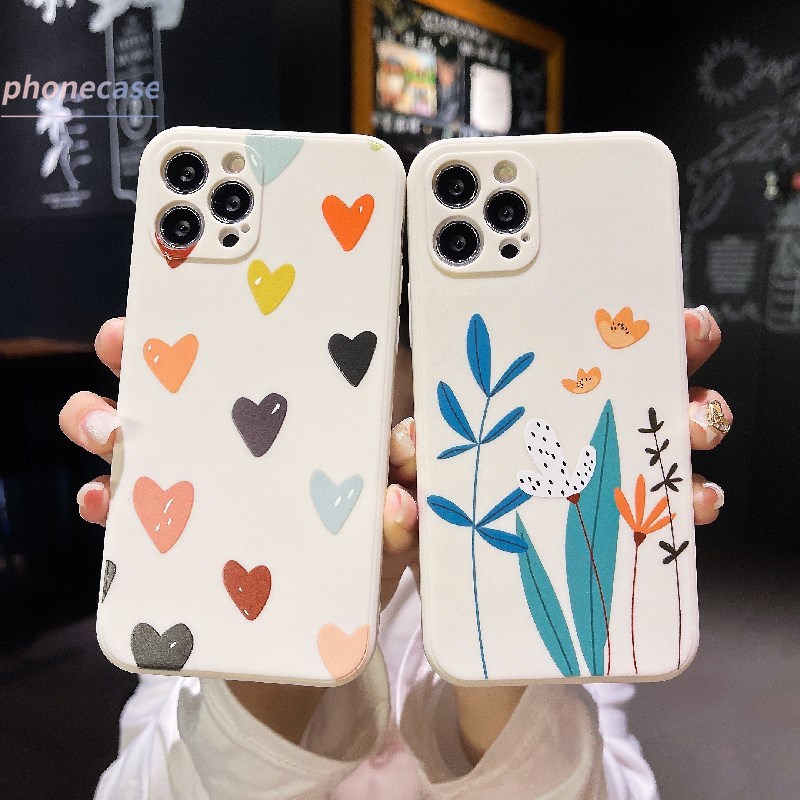 เคส OPPO Reno 4 5 Lite Reno 4 4F Reno 5F 5K Find X3 Lite A9 A11 A5 A11X Realme C1 A54 เคสโทรศัพท์ รูปหัวใจ ดอกไม้ สำหรับ OPPO A53 A53S A33 A32 A52 A72 A92 A7 A5S A15 A15S A16 A74 A8 A31 A3S A35 F17 F19 PRO A93 A12 A12S A11K A94 A12E Phone Case