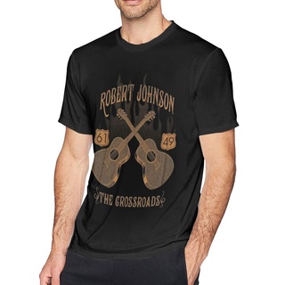 เสื้อยืด พิมพ์ลาย Robert Johnson Crossroads ดีไซน์แปลกใหม่ สีขาว