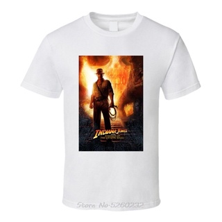 Tshirtคอลูกเรือcrew neckเสื้อยืดลําลอง สําหรับผู้ชาย แขนสั้น พิมพ์ลาย Indiana Jones And The Kingdom Of The Crystal Skull