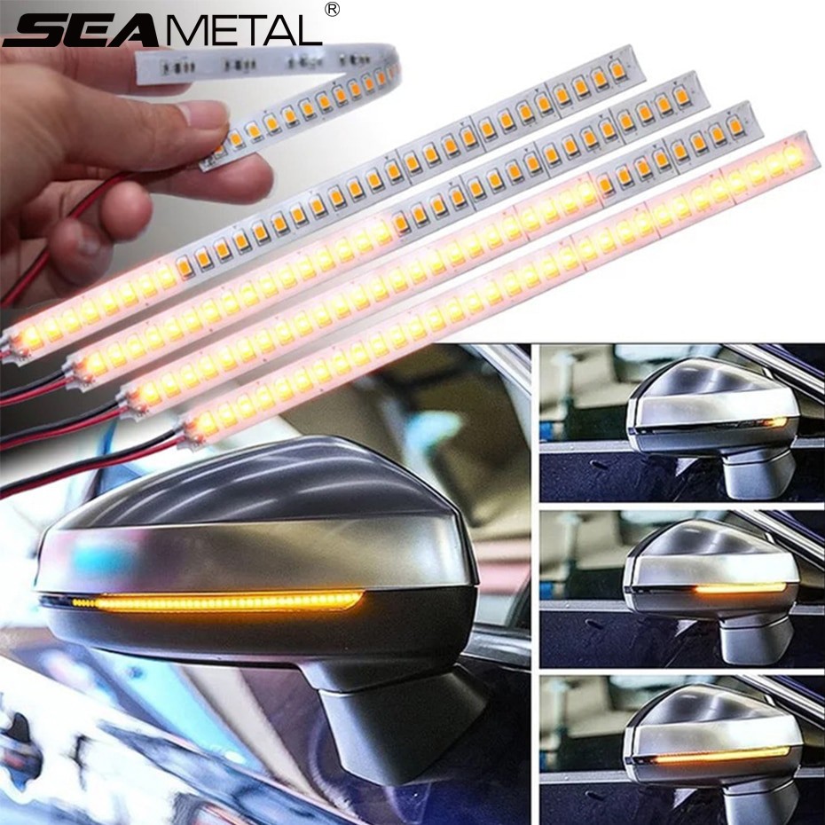 โคมไฟรถยนต์แถบนำปีกด้านข้างกระจกมองหลังตัวบ่งชี้การไหลแสง LED สัญญาณเตือนแสง