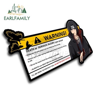 Earlfamily สติกเกอร์ไวนิล ลายการ์ตูนอนิเมะ Uchiha Itachi Warning Decal Windows 13 ซม. x 7.8 ซม. สําหรับติดตกแต่งรถยนต์ รถจักรยานยนต์