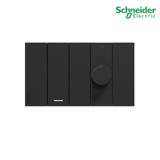 Schneider Electric ชุดสวิตช์ทางเดียว 1ช่อง+สวิตช์ไฟหรี่ 400วัตต์ พร้อมฝาครอบสีดำ รุ่น AvatarOn A สั่งซื้อที่ร้าน PlugOn