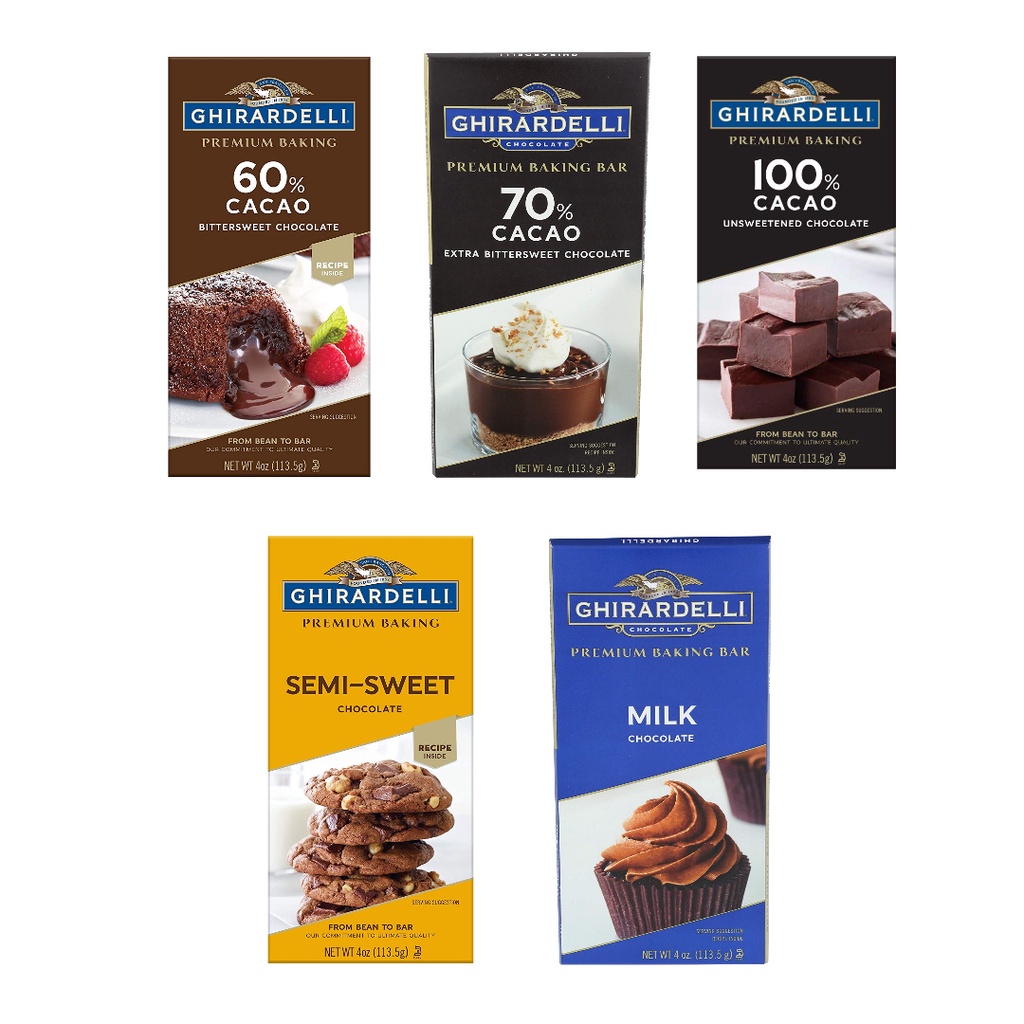 Gahirardelli Premium Baking [60% Cacao / 70% Cacao / ช็อกโกแลตนม 100%] Baking Bar - IK