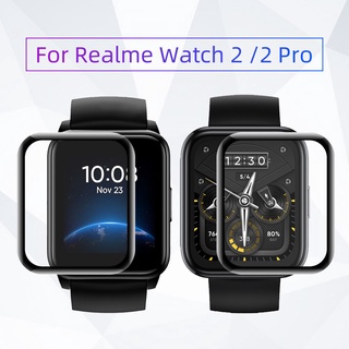 ฟิล์มกระจกไฟเบอร์นิ่ม 3D สําหรับ Realme Watch 3 / 3Pro / 2 / 2 Pro Watch ฟิล์มกันรอยเต็มจอ