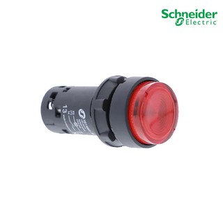 Schneider Electric สวิตช์ปุ่มกดมีแลมป์ แบบสีแดงชนิด LED แบบต่อตรง 24 V AC/DC , 1 NO รุ่น XB7NW34B1