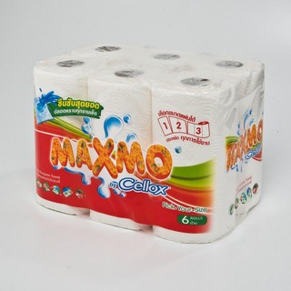 ถูกที่สุด✅  แม็กซ์โม่ กระดาษอเนกประสงค์ 3 ตอน แพ็ค 6 ม้วน Maxmo Kitchen Towel Roll x 6 Rolls