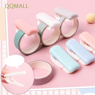 Qqmall เครื่องมือตัดเทปกาว พลาสติก ขนาดเล็ก แบบพกพา สีแคนดี้ สําหรับตัดเทป สมุดภาพ Diy 1 ชิ้น