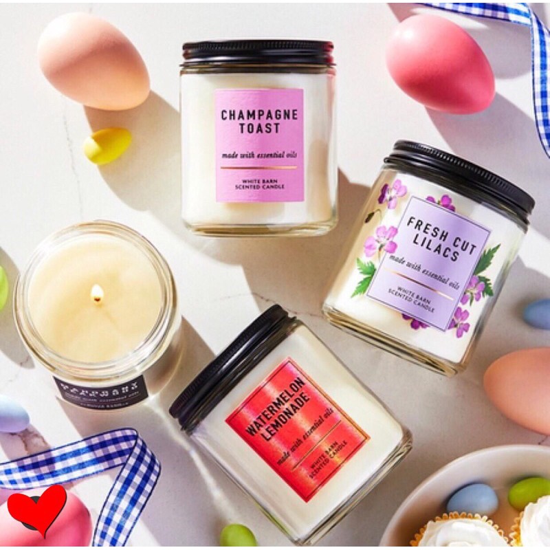 เทียนหอม BATH & BODY WORKS  WHITE BARN 1 WICK CANDLE  เทียนหอม 1 Wick  มี 20 กลิ่นหอมให้เลือก ให้ห้องหอมนานi