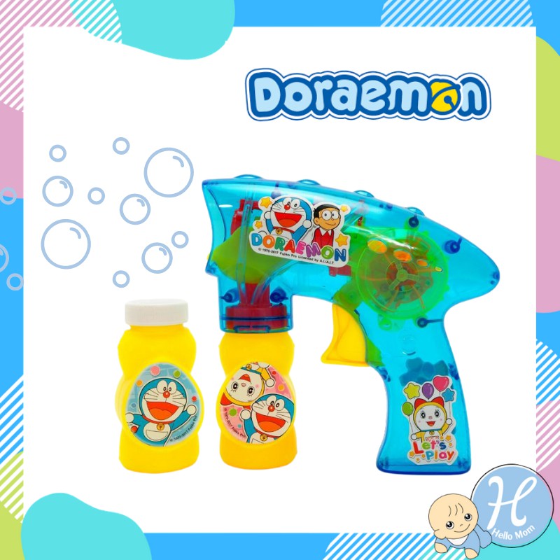 Doraemon ลิขสิทธิ์แท้ ปืนเป่าฟอง (ไม่ต้องใส่ถ่าน) โดราเอมอน Bubble Gun มีไฟ ของเด็กเล่น เป่าฟอง ที่เป่าฟองสบู่ ปืนยิงฟอง