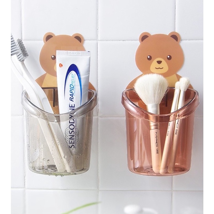LuckyLT ที่วางแปรงสีฟัน ที่วางยาสีฟันรูปหมีน้อย อุปกรณ์เก็บ