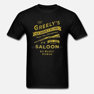 เสื้อยืดผ้าฝ้าย พิมพ์ลาย GREELY_S SALOON FILM WESTERN CLINT RETRO UNFORGIEN WILD WEST HDfiic64AKelbk00 สําหรับผู้ชายสามา